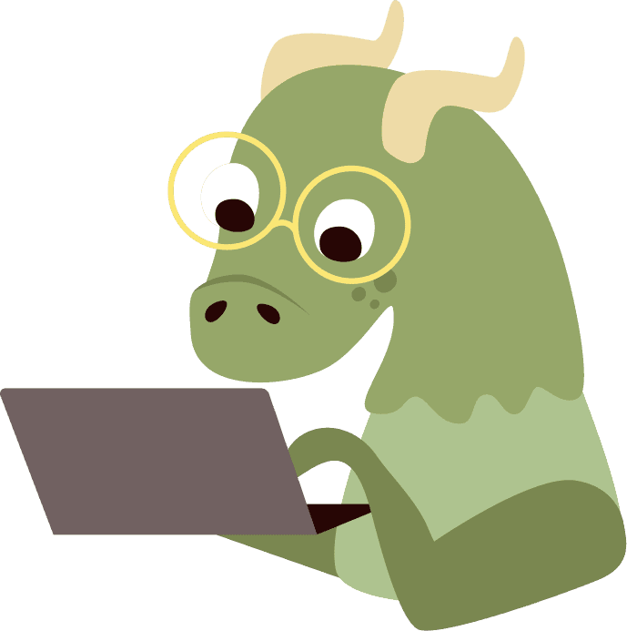 Dragon with laptop